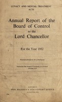 view Annual report of the Board of Control to the Lord Chancellor : 1952.