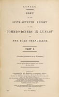 view Report of the Commissioners in Lunacy to the Lord Chancellor : 67th part 1, 1912.