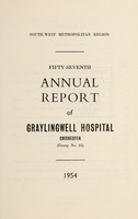 view Annual report of Graylingwell Hospital : 57th, 1954.