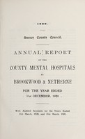 view Annual report of the County Asylums at Brockwood & Netherne : 1920.