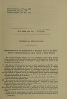 view Improvements in the construction of machines used in the manufacture of surgical lint and other linted or piled fabrics / [Charles Edward Bennett].