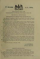 view A spring stopper for medical tubes, and like purposes / [Willliam Summerskill].