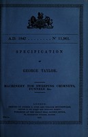 view Specification of George Taylor : machinery for sweeping chimneys, funnels, &c.