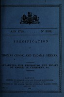 view Specification of Thomas Crook  and Thomas German : apparatus for promoting the escape of smoke in chimneys, &c.