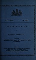 view Specification of George Stratton : fire-places and apparatus for cooking.