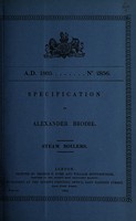 view Specification of Alexander Brodie : steam boilers.