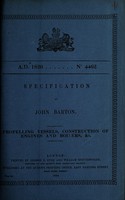 view Specification of John Barton : propelling vessels, construction of engines and boilers, &c.