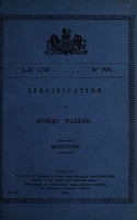 view Specification of Robert Walker : medicine.