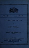 view Specification of Hart Wessels : medicinal compound.