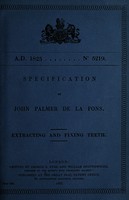 view Specification of John Palmer de la Fons : extracting and fixing teeth.