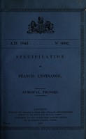 view Specification of Francis L'Estrange : surgical trusses.