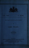 view Specification of James Wilson : trusses.