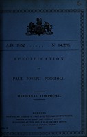 view Specification of Paul Joseph Poggioli : medicinal compound.