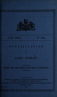 view Specification of James Findlow : beds or couches for sick persons.