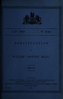 view Specification of William Crofton Moat : truss.