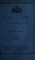 view Specification of Thomas Adams : trusses.