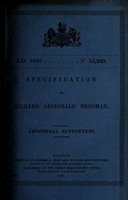 view Specification of Richard Archibald Brooman : abdominal supporters.