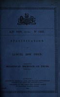 view Specification of Lemuel Dow Owen : menstrual receiver or truss.