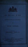 view Specification of Henry Newman : artificial teeth, &c.