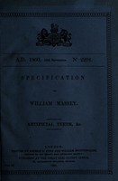 view Specification of William Massey : artificial teeth, &c.