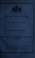 view Specification of John Henry Johnson : instruments for assisting the sense of hearing.