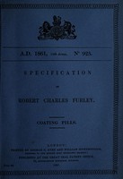 view Specification of Robert Charles Furley : coating pills.