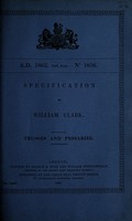 view Specification of William Clark : trusses and pessaries.