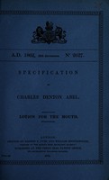 view Specification of Charles Denton Abel : lotion for the mouth.