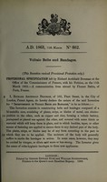 view Specification of Richard Archibald Brooman : voltaic belts and bandages.