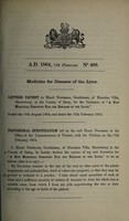 view Specification of Henri Newmane : medicine for diseases of the liver.