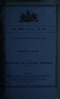 view Specification of Charles Rahn : reflectors for surgical purposes.