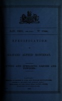 view Specification of Gaspard Alfred Montenat : ejecting and spreading liquids and powders.