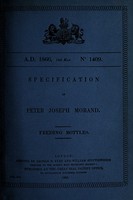 view Specification of Peter Joseph Morand : feeding bottles.