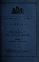 view Specification of William Darlow and Philip William Seymour : magnetic compound.