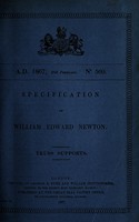 view Specification of William Edward Newton : truss supports.