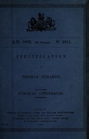 view Specification of Thomas Pebardy : surgical appendages.