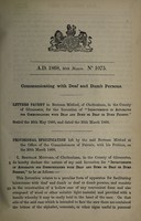 view Specification of Bertram Mitford : communicating with deaf and dumb persons.