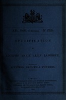 view Specification of Adolphe Marie Albin Laforgue : applying medicinal powders.