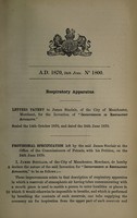 view Specification of James Sinclair : respiratory apparatus.