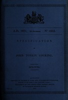 view Specification of John Tonkin Cocking : splints.