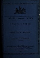 view Specification of John Henry Johnson : artificial dentures.