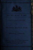 view Specification of Alexander Melville Clark : medicinal compound.