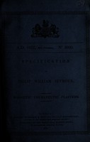 view Specification of Philip William Seymour : magnetic therapeutic plasters.