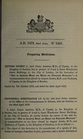 view Specification of Axel Johan Amnéus : preparing medicines.