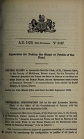 view Specification of Alexander Melville Clark : apparatus for taking the shape or profile of the head.