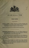 view Specification of William Howarth and Ambrose Howarth : dental lathes.