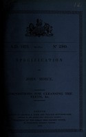 view Specification of John Morce : compositions for cleansing the teeth, &c.