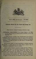 view Specification of Joseph Rogers : galvanic shield for the chest and lungs, &c.