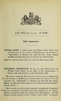 view Specification of David Jones and William Patch Wyatt : bath apparatus.