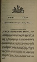 view Specification of Daniel Stafford : apparatus for ventilating and closing chimneys.